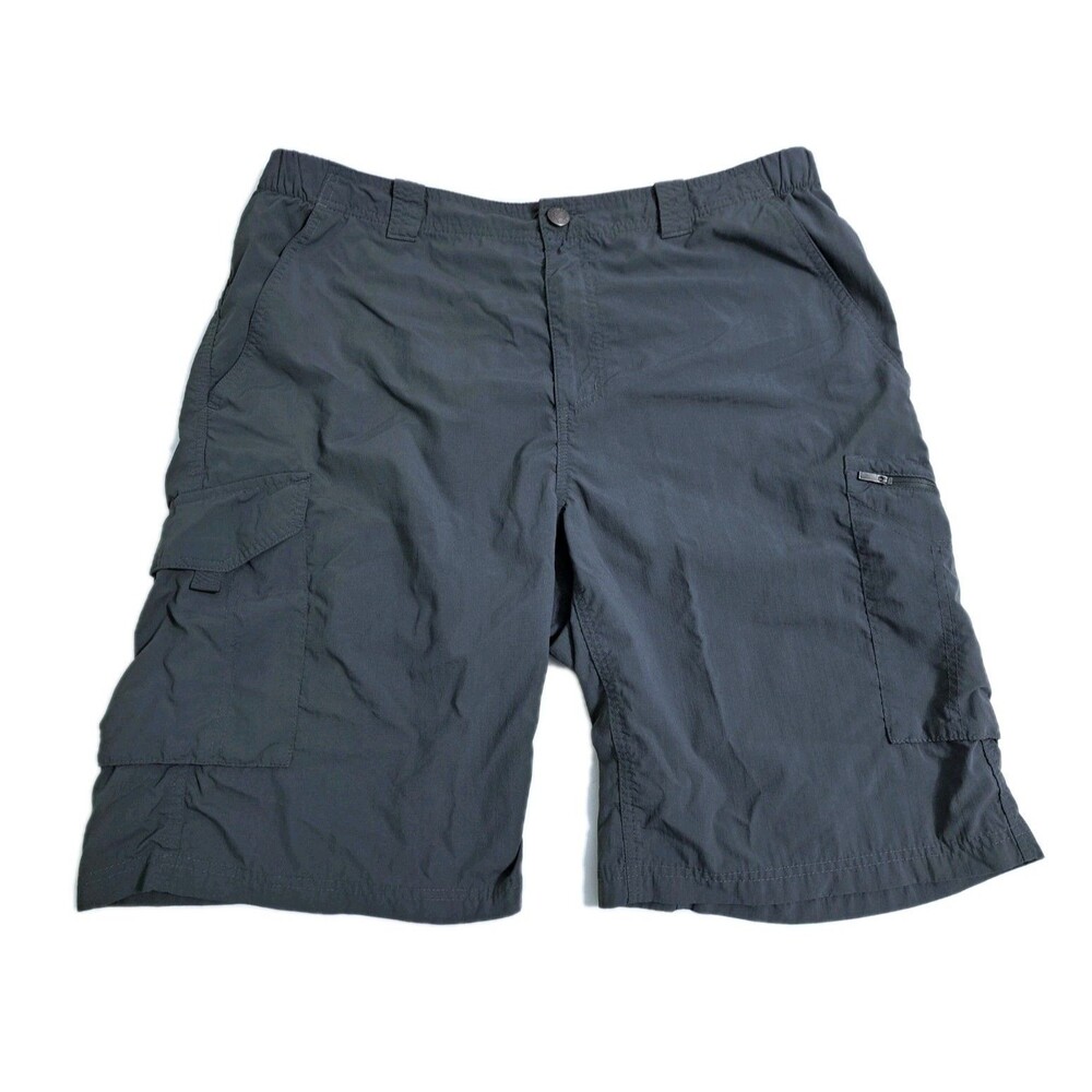 Columbia Cargo Shorts Men's 38 Silver Ridge Hiking Trail Utility Gray Fishing